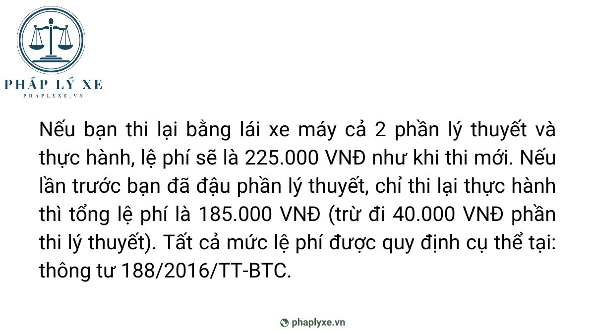 Thi lại bằng lái xe máy A1 hết bao nhiêu tiền?