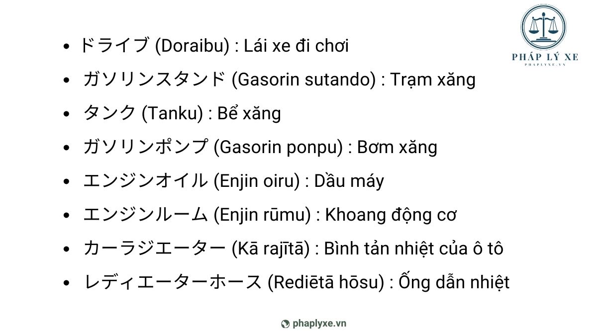 Tổng hợp các từ vựng thi bằng lái xe máy ở Nhật