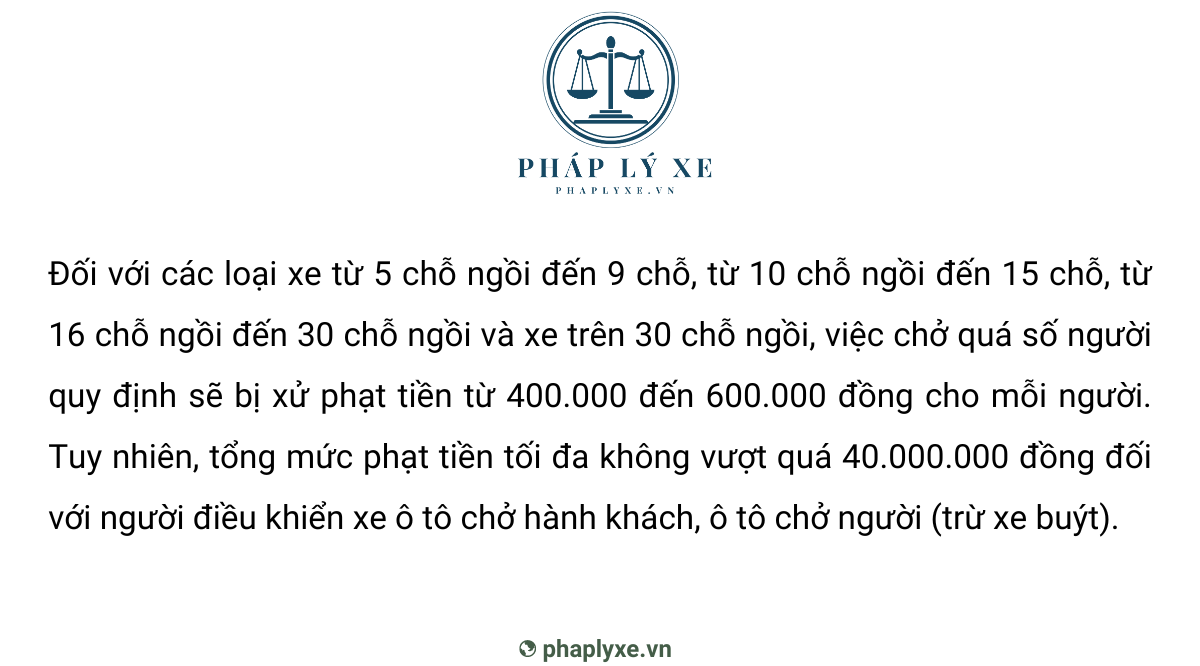 Có bị phạt không khi xe 5 chỗ chở quá 6 người?