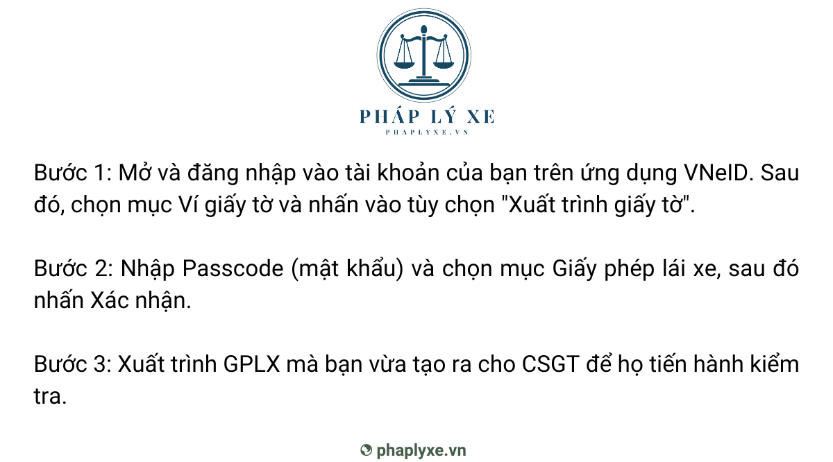 Hướng dẫn xuất trình giấy phép lái xe