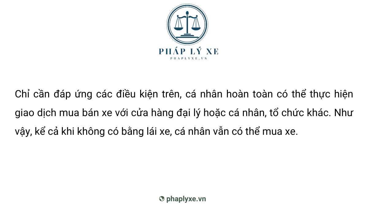 Không có bằng lái xe mua xe được không?