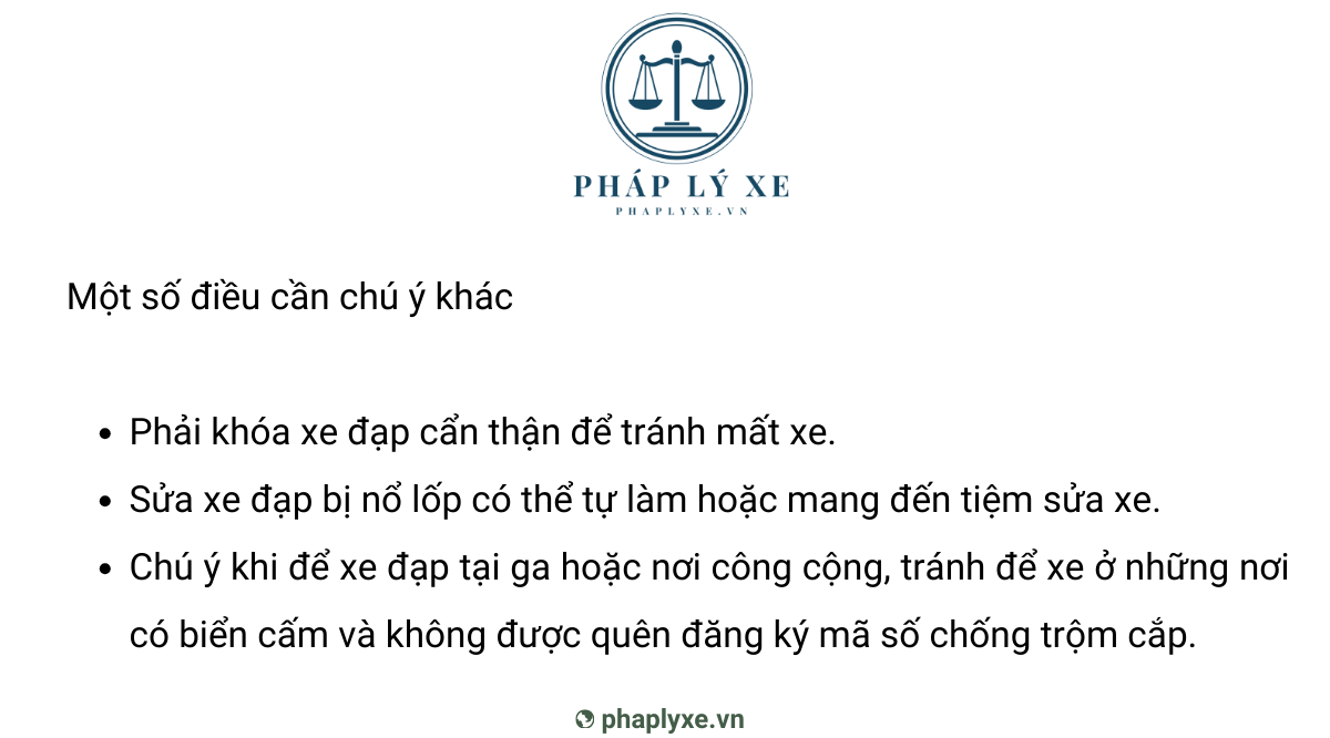 Một số điều cần chú ý khác