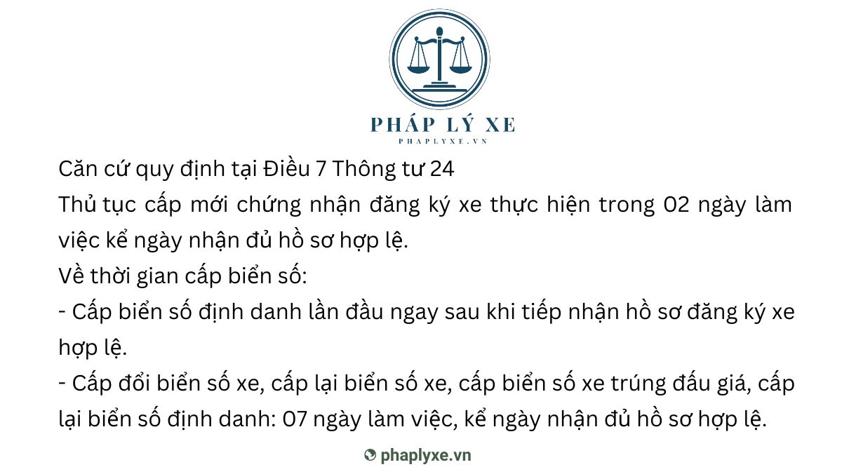 Thời gian giải quyết thủ tục đăng ký xe máy dưới 50cc