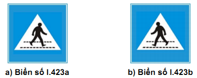 Biển báo I.423 (a,b) “Vị trí người đi bộ sang ngang”