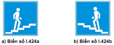 Biển báo I.424 (a,b) “Cầu vượt qua đường cho người đi bộ”