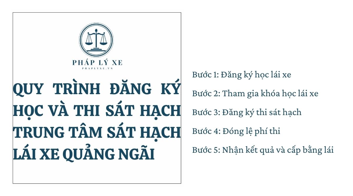 Quy trình đăng ký học và thi sát hạch trung tâm sát hạch lái xe Quảng Ngãi