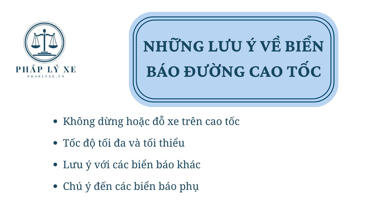 Những lưu ý về biển báo đường cao tốc