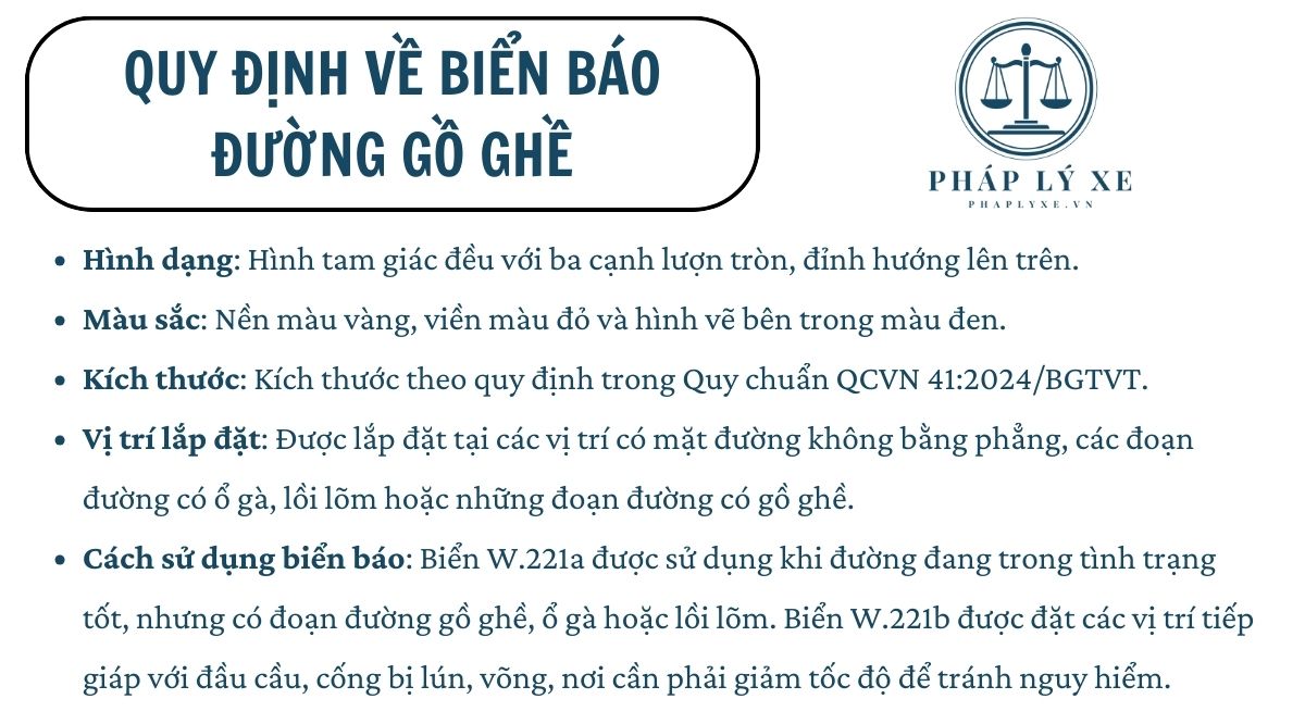 Quy định về biển báo đường gồ ghề