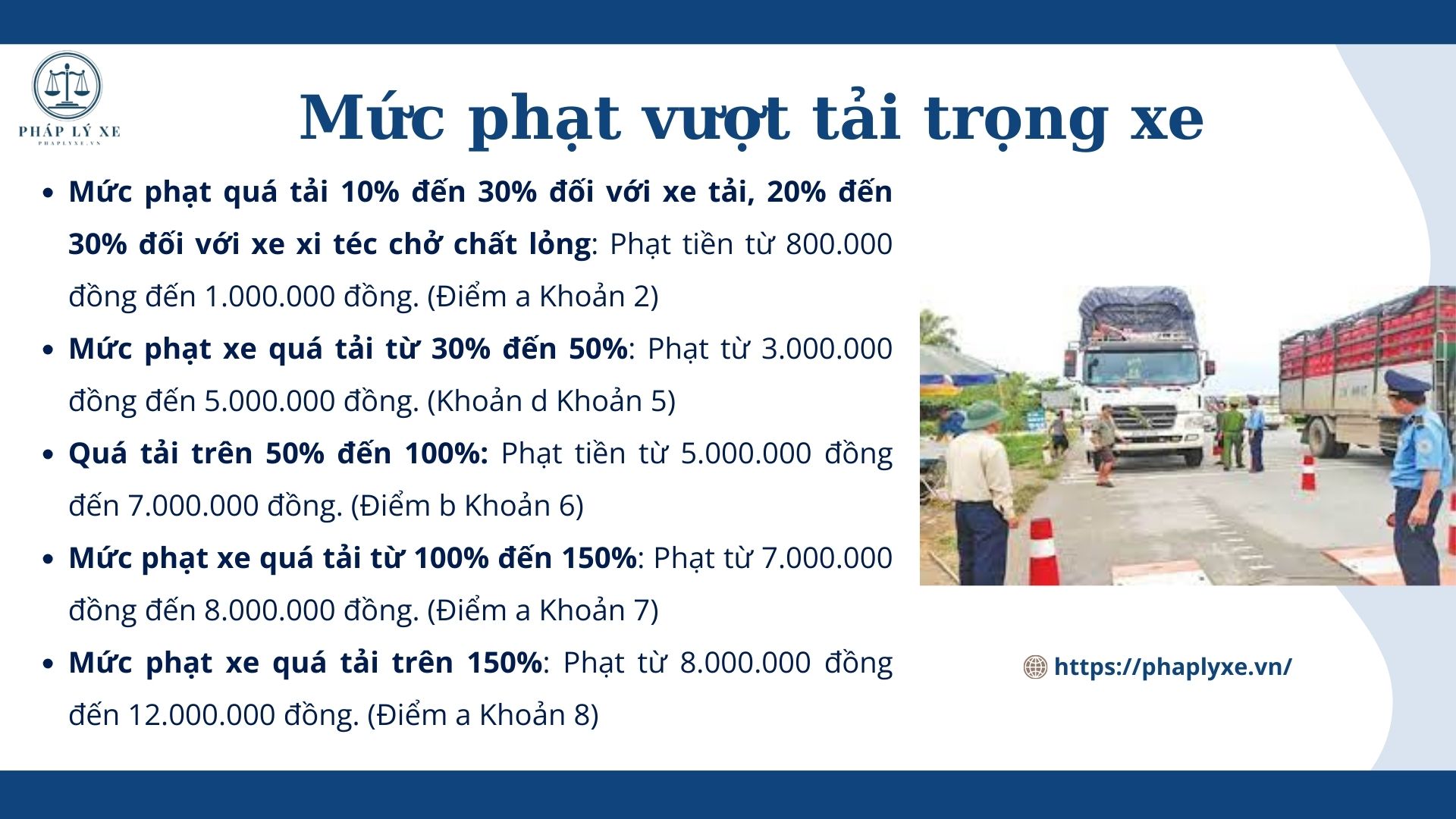 quy định về trọng tải xe