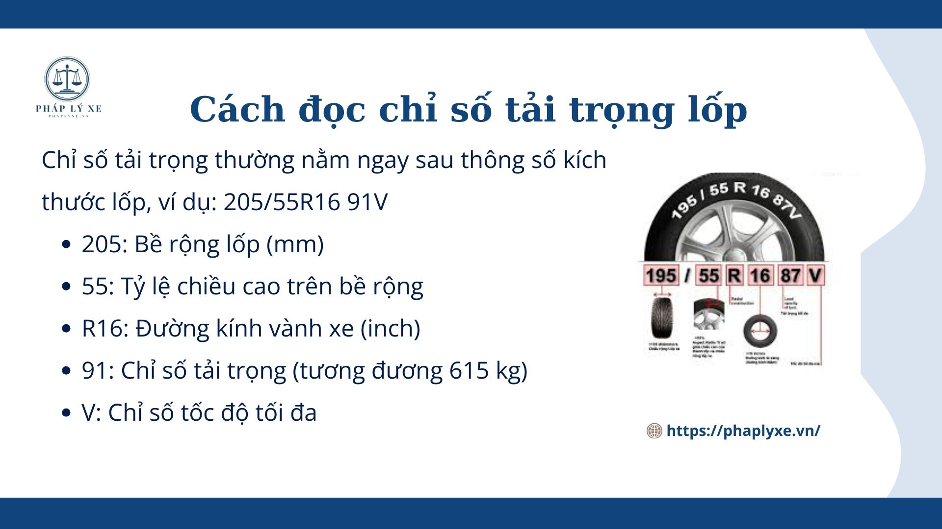 chỉ số tải trọng lốp xe