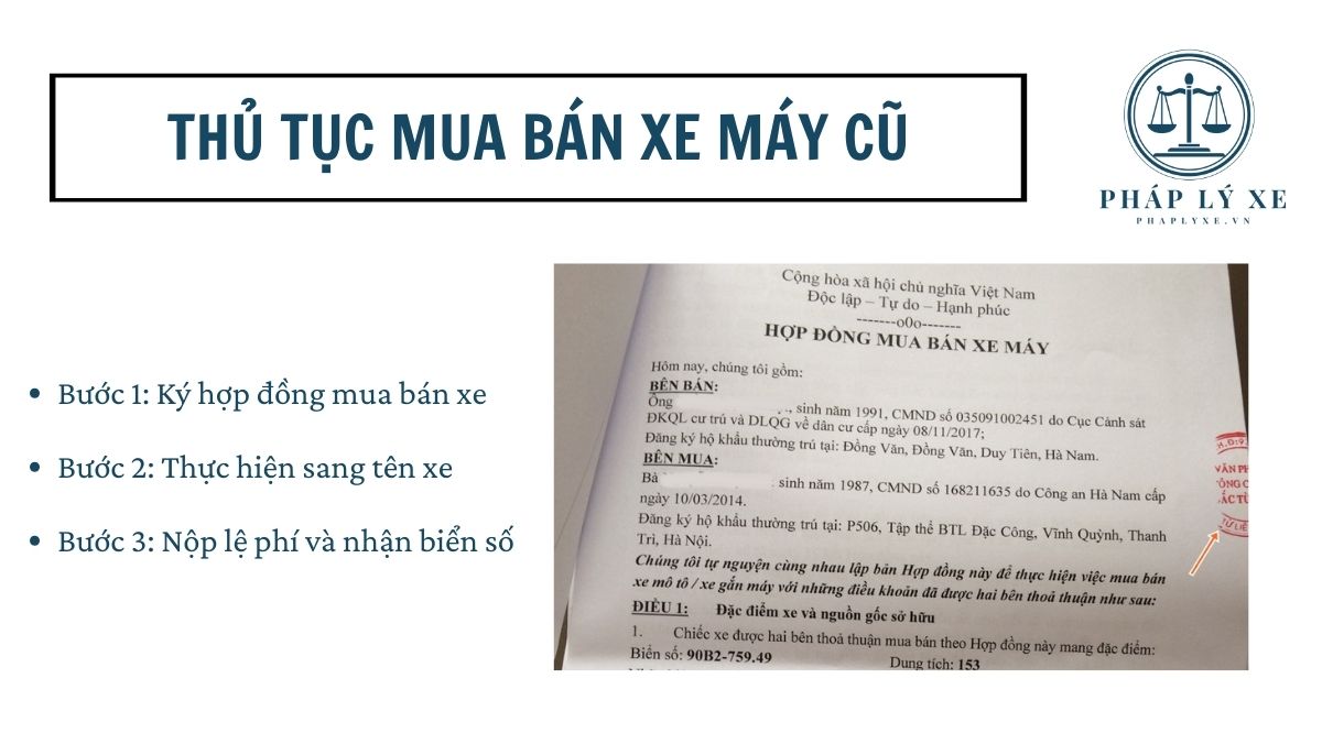 Thủ tục mua bán xe máy cũ