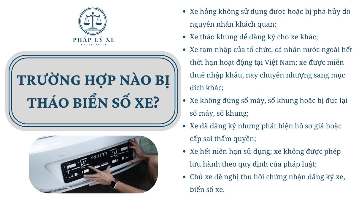 Trường hợp nào bị tháo biển số xe?