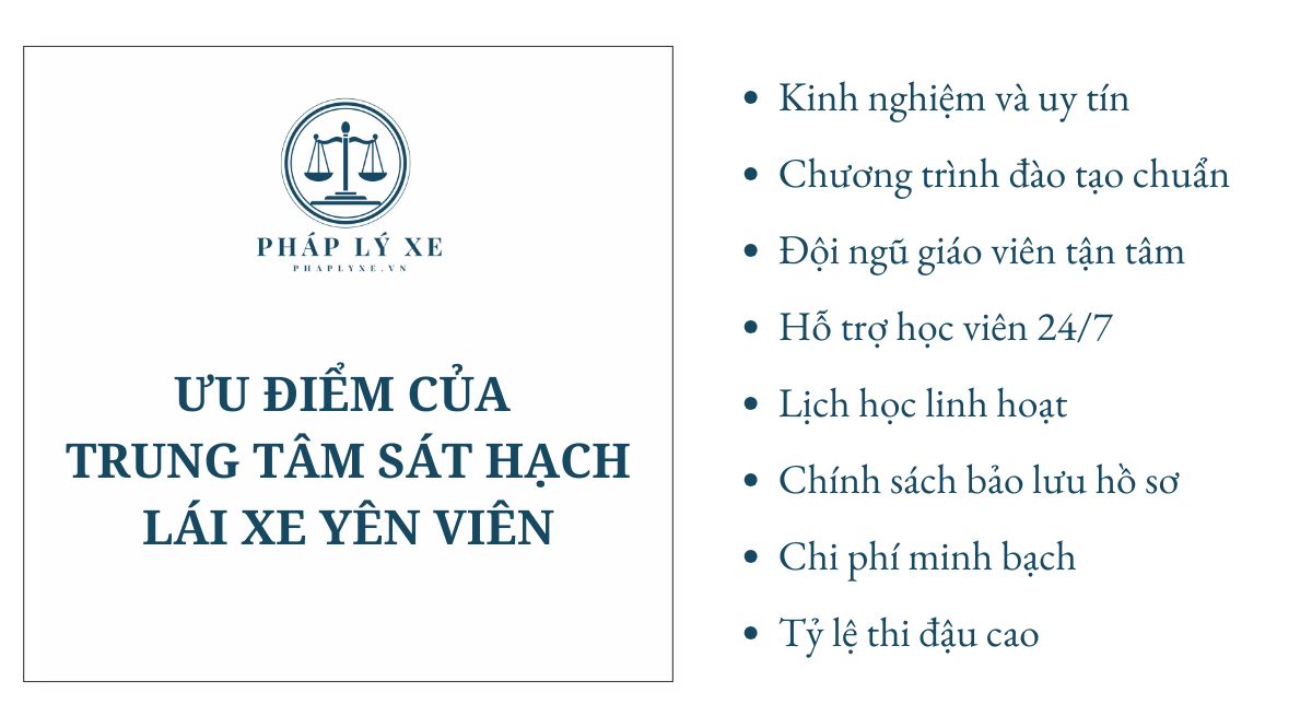 Ưu điểm của trung tâm sát hạch lái xe Yên Viên