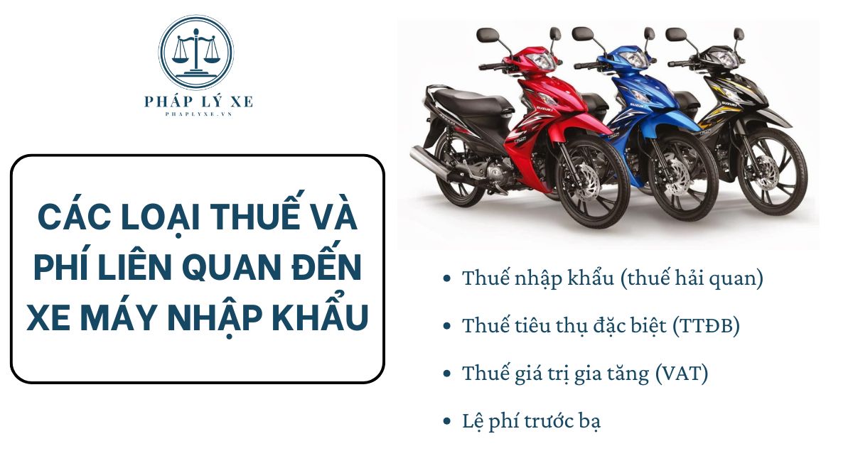 Các loại thuế và phí liên quan đến xe máy nhập khẩu