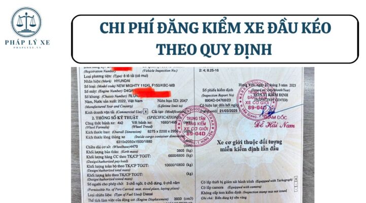 Chi phí đăng kiểm xe đầu kéo theo quy định