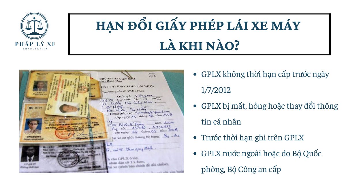 Hạn đổi giấy phép lái xe máy là khi nào?