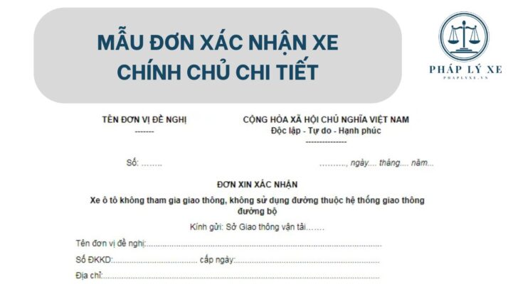 Mẫu đơn xác nhận xe chính chủ chi tiết