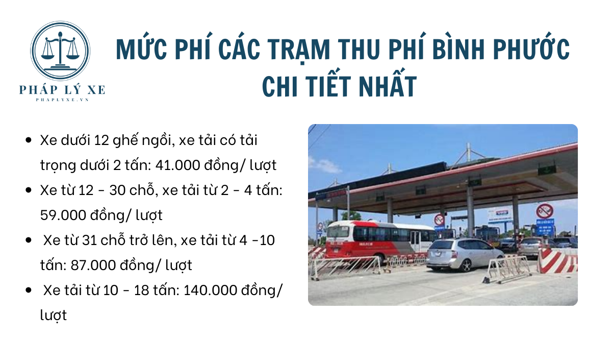 Mức phí các trạm thu phí Bình Phước chi tiết nhất 