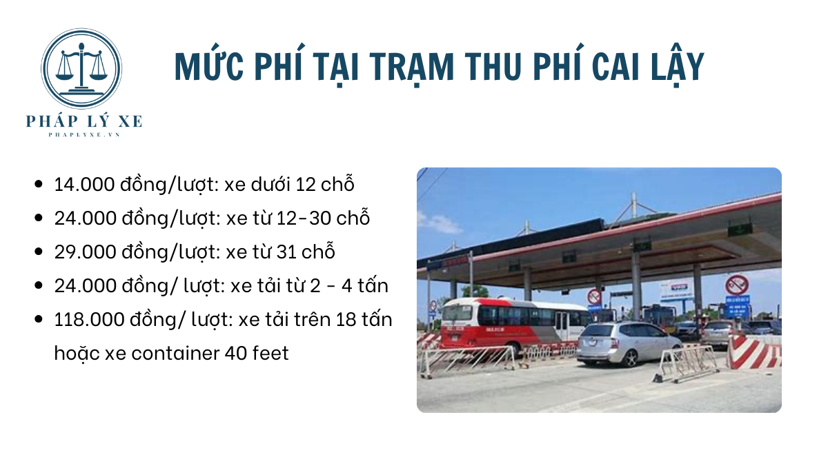 Mức phí tại trạm thu phí Cai Lậy
