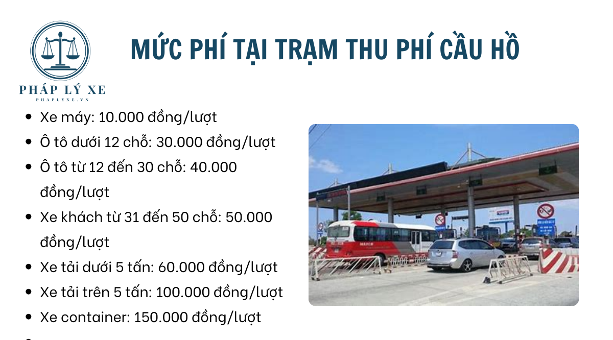 Mức phí tại trạm thu phí Cầu Hồ
