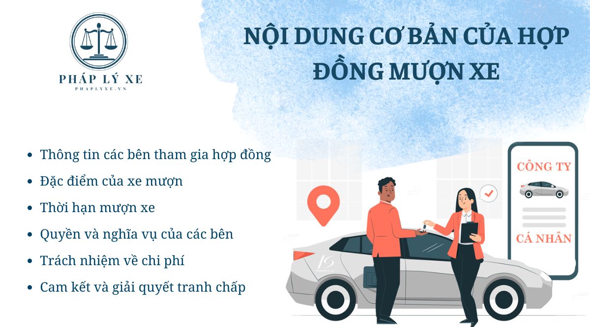 Nội dung cơ bản của hợp đồng mượn xe