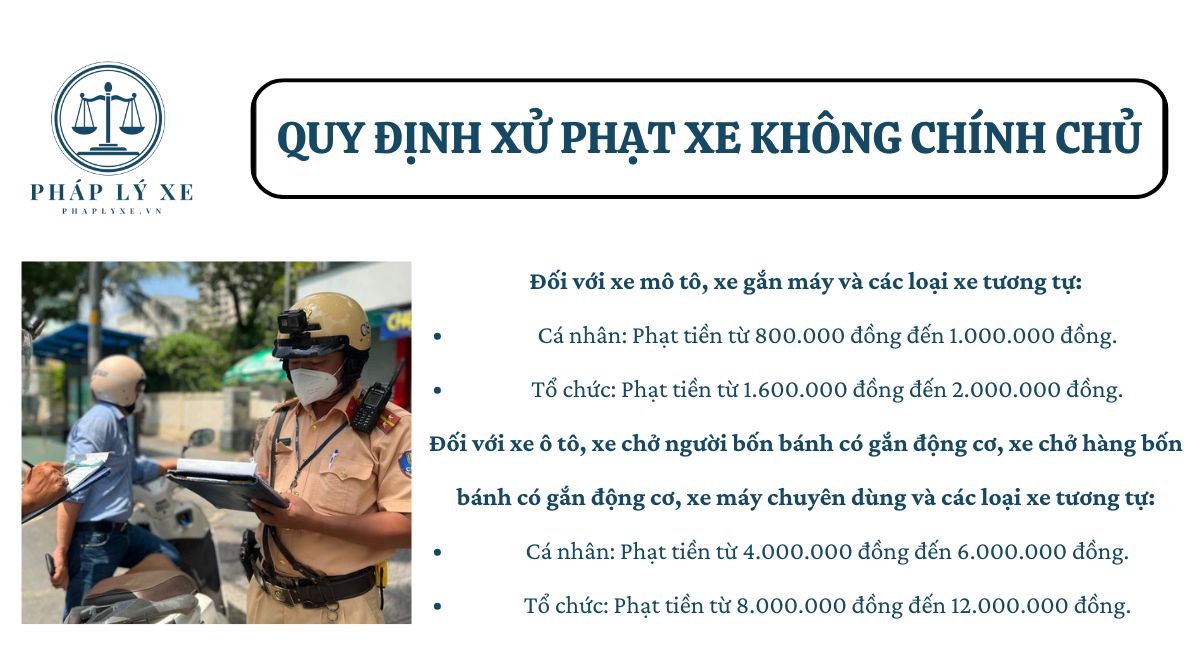 Quy định xử phạt xe không chính chủ