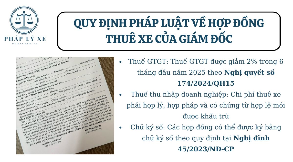 Quy định pháp luật về hợp đồng thuê xe của giám đốc