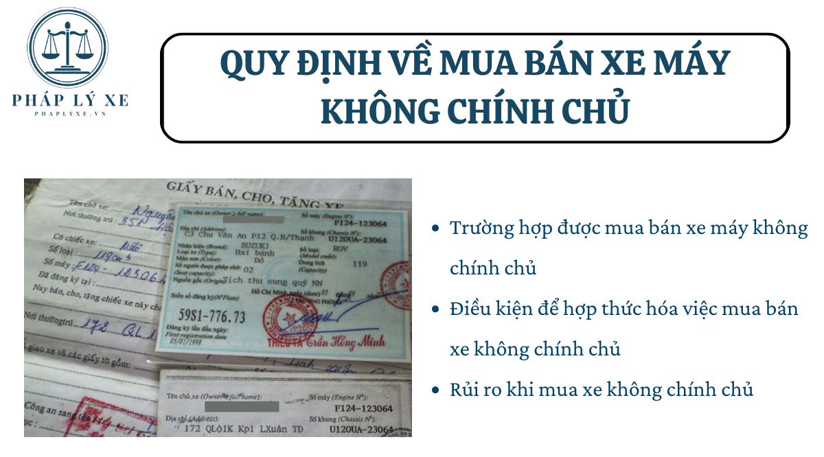 Quy định về mua bán xe máy không chính chủ