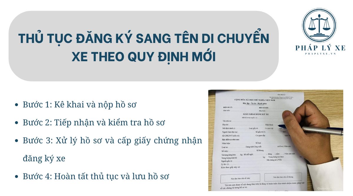 Thủ tục đăng ký sang tên di chuyển xe theo quy định mới