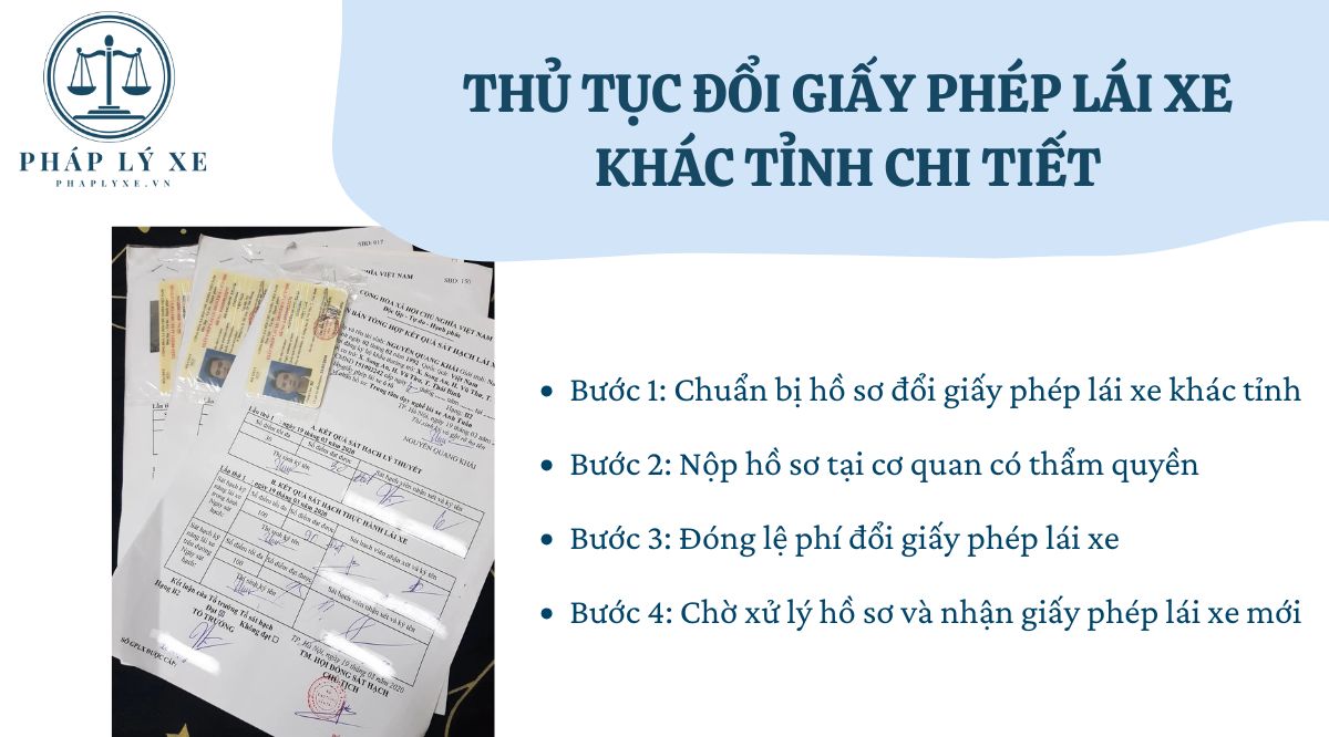 Thủ tục đổi giấy phép lái xe khác tỉnh chi tiết