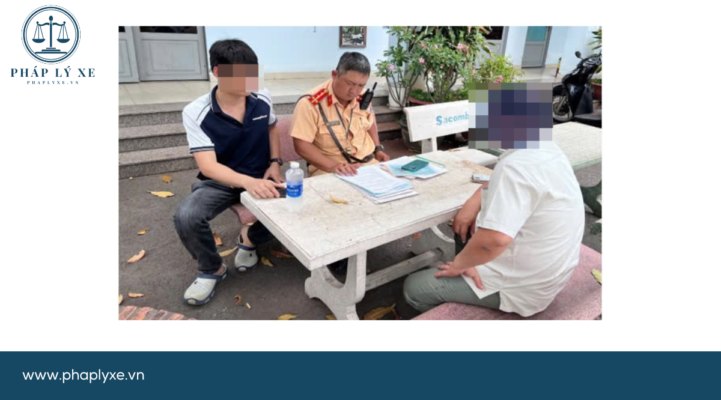 Tổ Cảnh sát giao thông địa bàn Thủ Đức làm việc với chủ ô tô và người lái xe