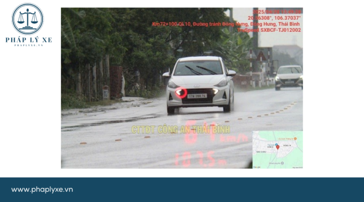 Xe ôtô bị phạt nguội lỗi chạy quá tốc độ